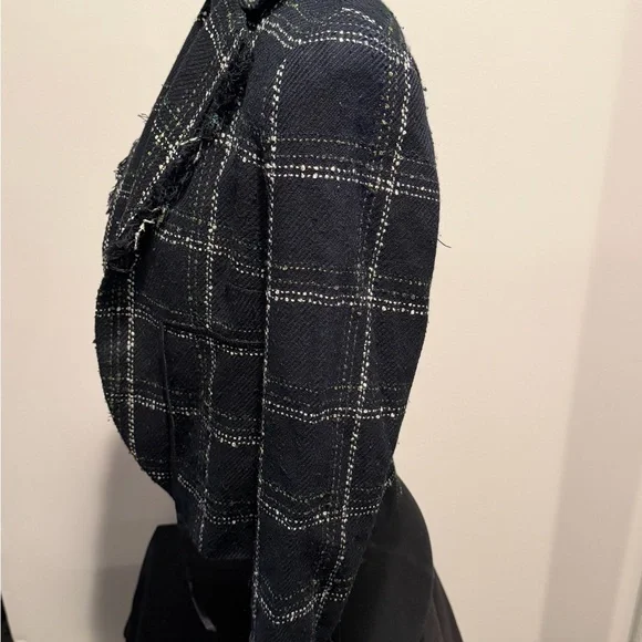 Laundry By Shelli Segal Navy Checkered Blazer - Picture 4 of 6